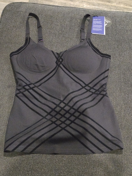 Honeylove Other - Honeylove Charcoal Shaping Cami with Geometric Stripes